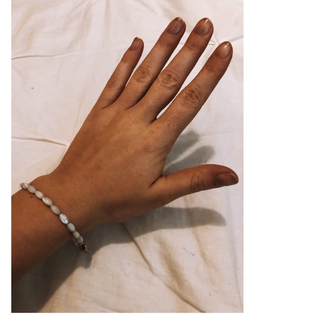 White beaded bracelet